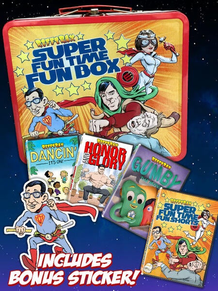 The DVD set includes exclusive bonus stickers of two superhero faves! 